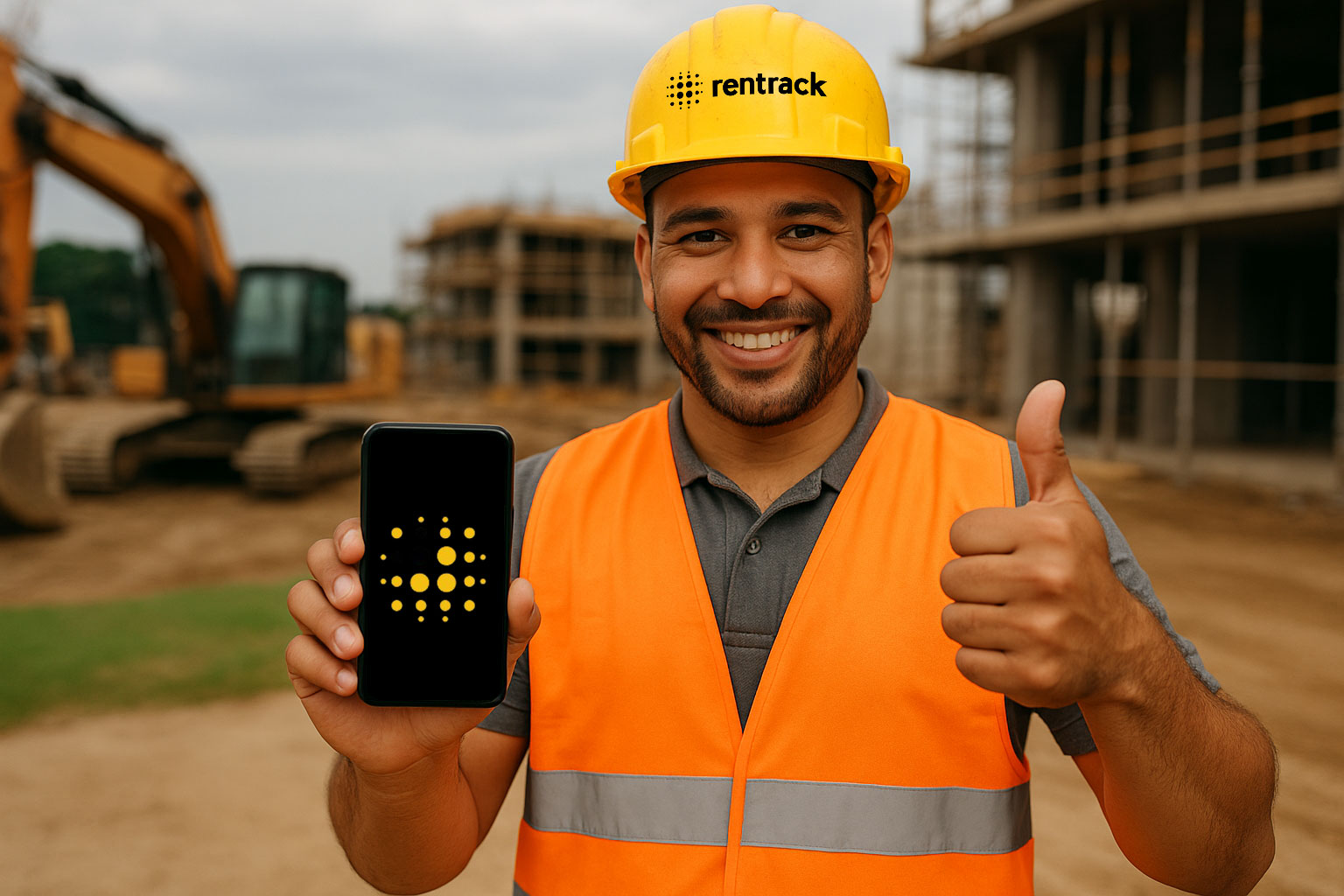 Trabalhador com app Rentrack